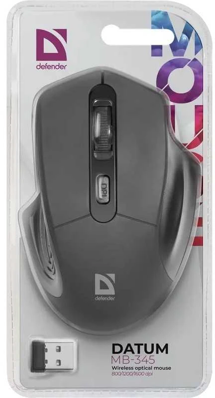 Optinė pelė - Defender Datum MB-345 1600DPI Juoda