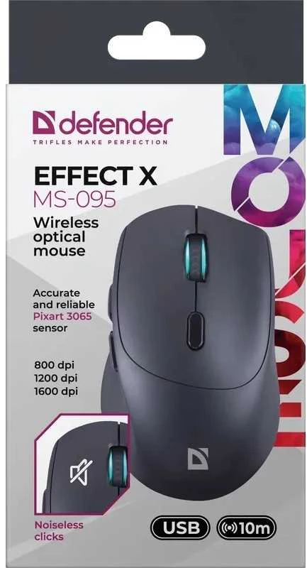 Pelė Defender Effect X MS-095 juoda