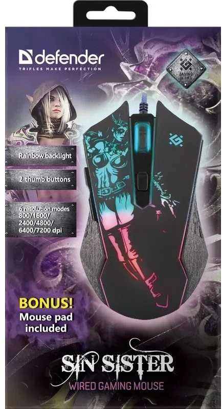 Žaidimų Pelė - Defender GM-933 7200dpi 6P RGB