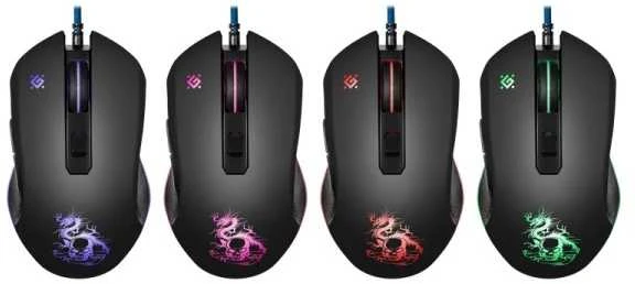 Pelė Myszka žaidimams Defender Sky Dragon GM-090L su laidu 3200 dpi optinė juoda