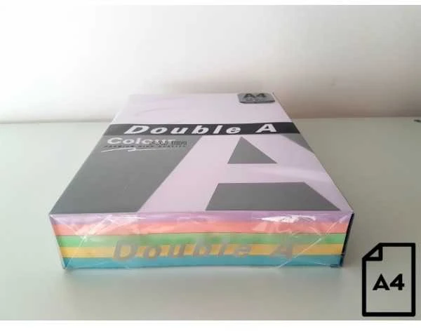 Spalvotas popierius Double A, 80g, A4, 500 lapų, Rainbow 3, 5 spalvų