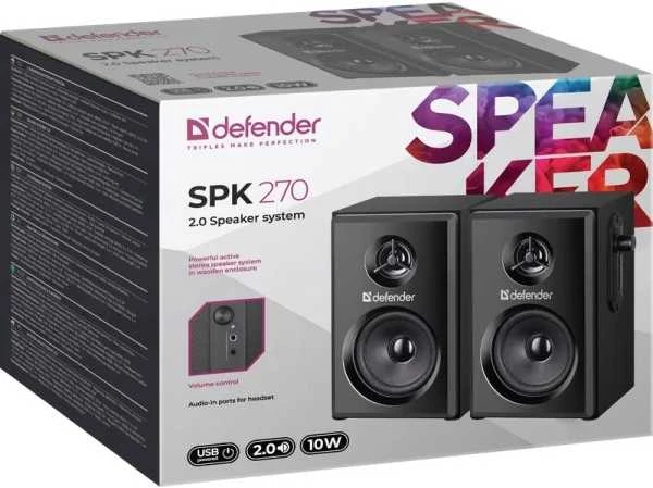 Kompiuterio kolonėlės Defender SPK-270 2.0 10W USB Speakers Juodas