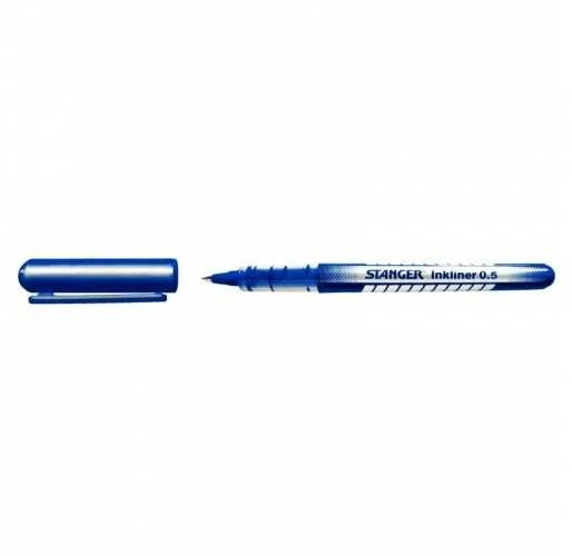 Stanger InkLiner 0.5 mm mėlynas rašiklis su atidarytu antgaliu
