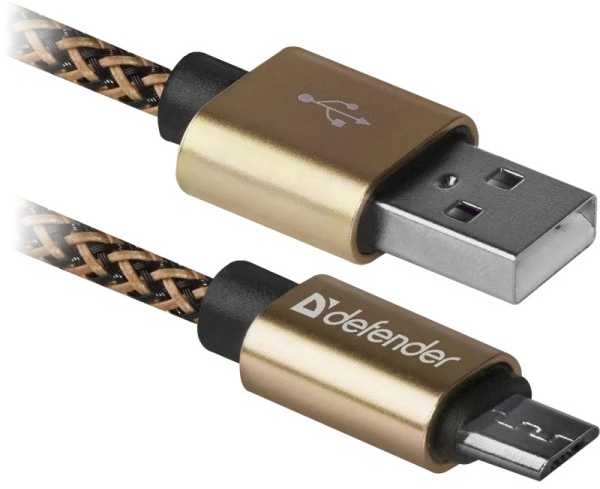 Defender USB AM-MICRO BM 1.0m 2.1A Auksinis
