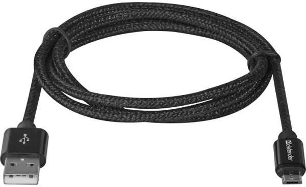 Defender USB AM-MICRO BM 1.0m 2.1A Juodas