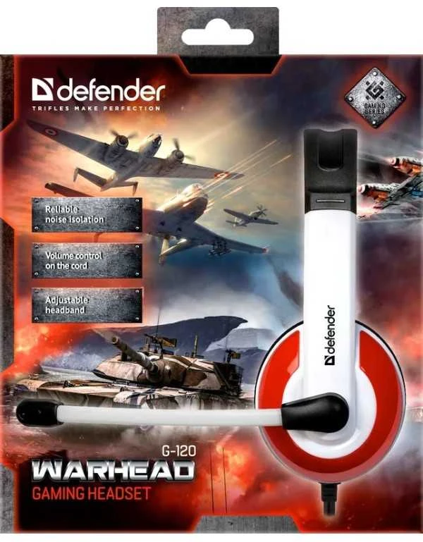 Ausinės Defender Warhead G-120 Baltai-Raudona