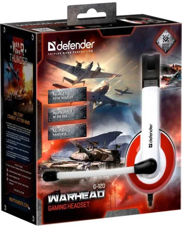 Ausinės Defender Warhead G-120 Baltai-Raudona