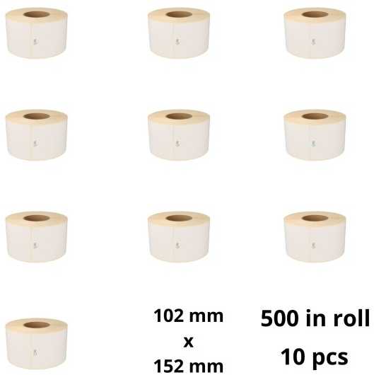 Zebra 800264-605 100mm x 150mm Thermal Paper Labels 25 mm Core Dore Manufacturer, 10 vnt