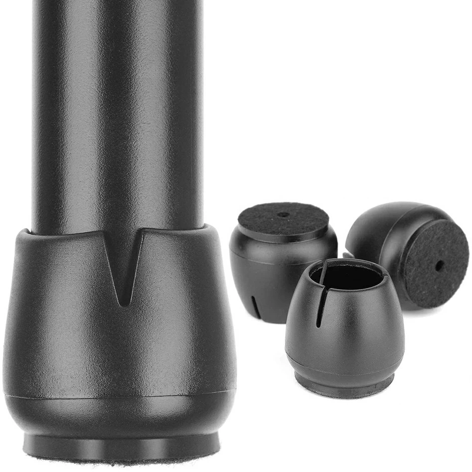 Grandininis pjūklas ATL Silikoniniai baldų padukai 16 vnt. 12-16 mm juodi
