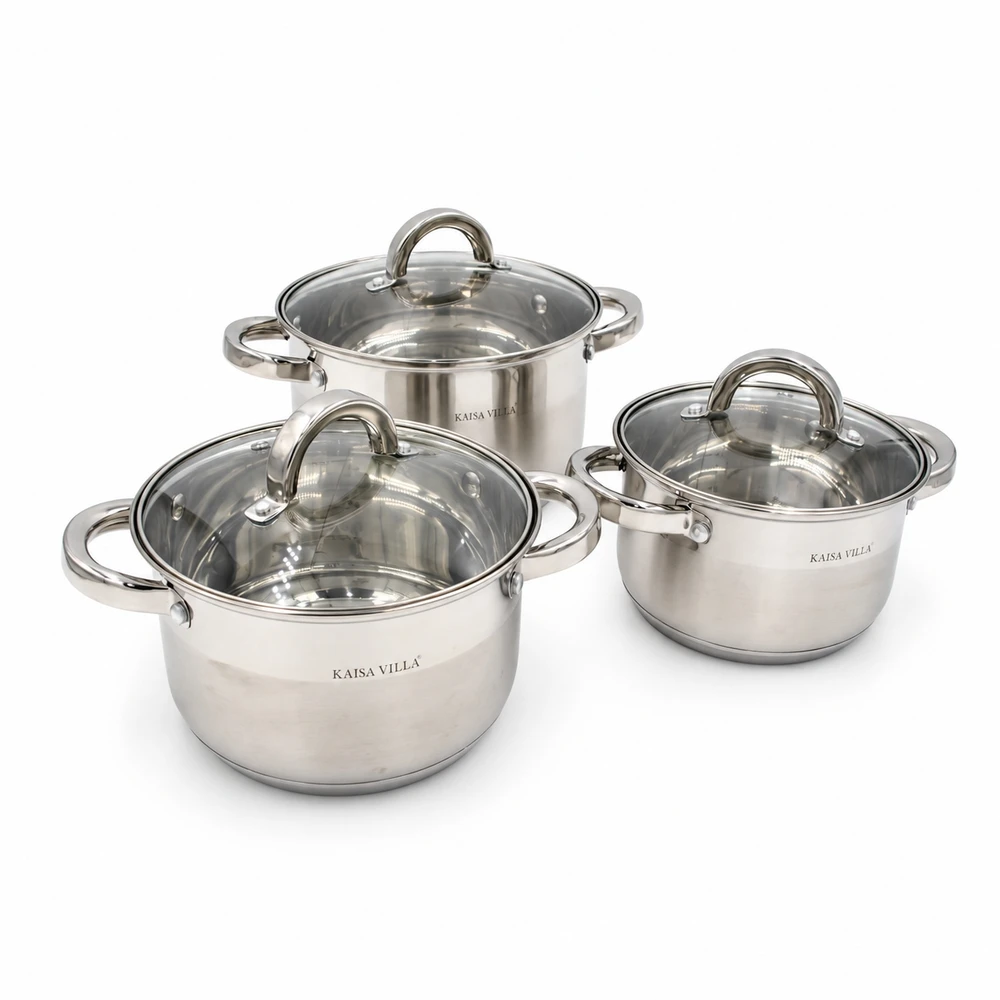 3 puodų rinkinys su dangčiais TR2295