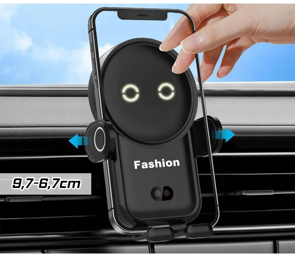 Automobilinis telefono laikiklis su belaidžiu įkrovimu (IQ / Qi)