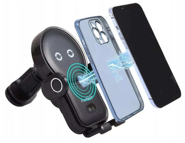 Automobilinis telefono laikiklis su belaidžiu įkrovimu (IQ / Qi)