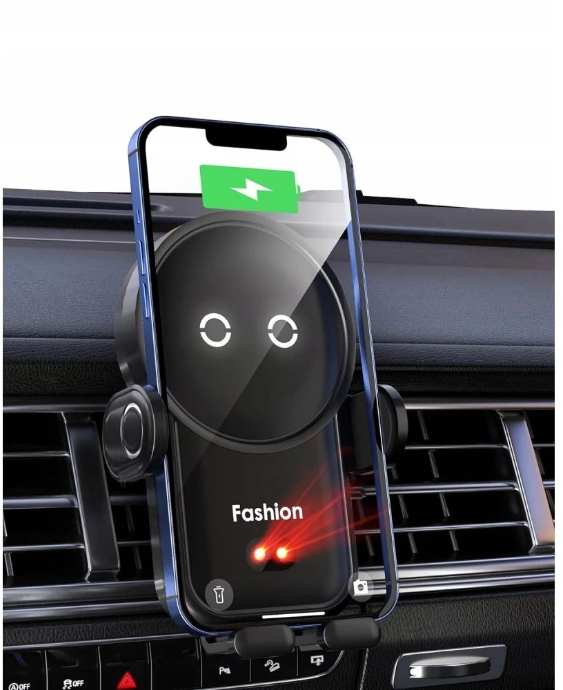 Automobilinis telefono laikiklis su belaidžiu įkrovimu (IQ / Qi)