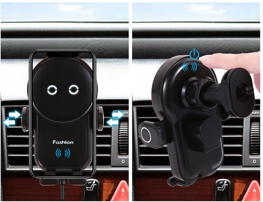 Automobilinis telefono laikiklis su belaidžiu įkrovimu (IQ / Qi)