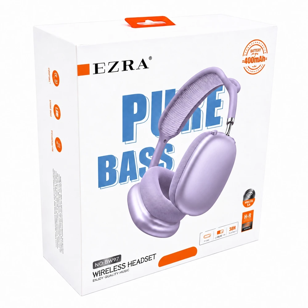 Belaidės ausinės EZRA BW97 Violetinės