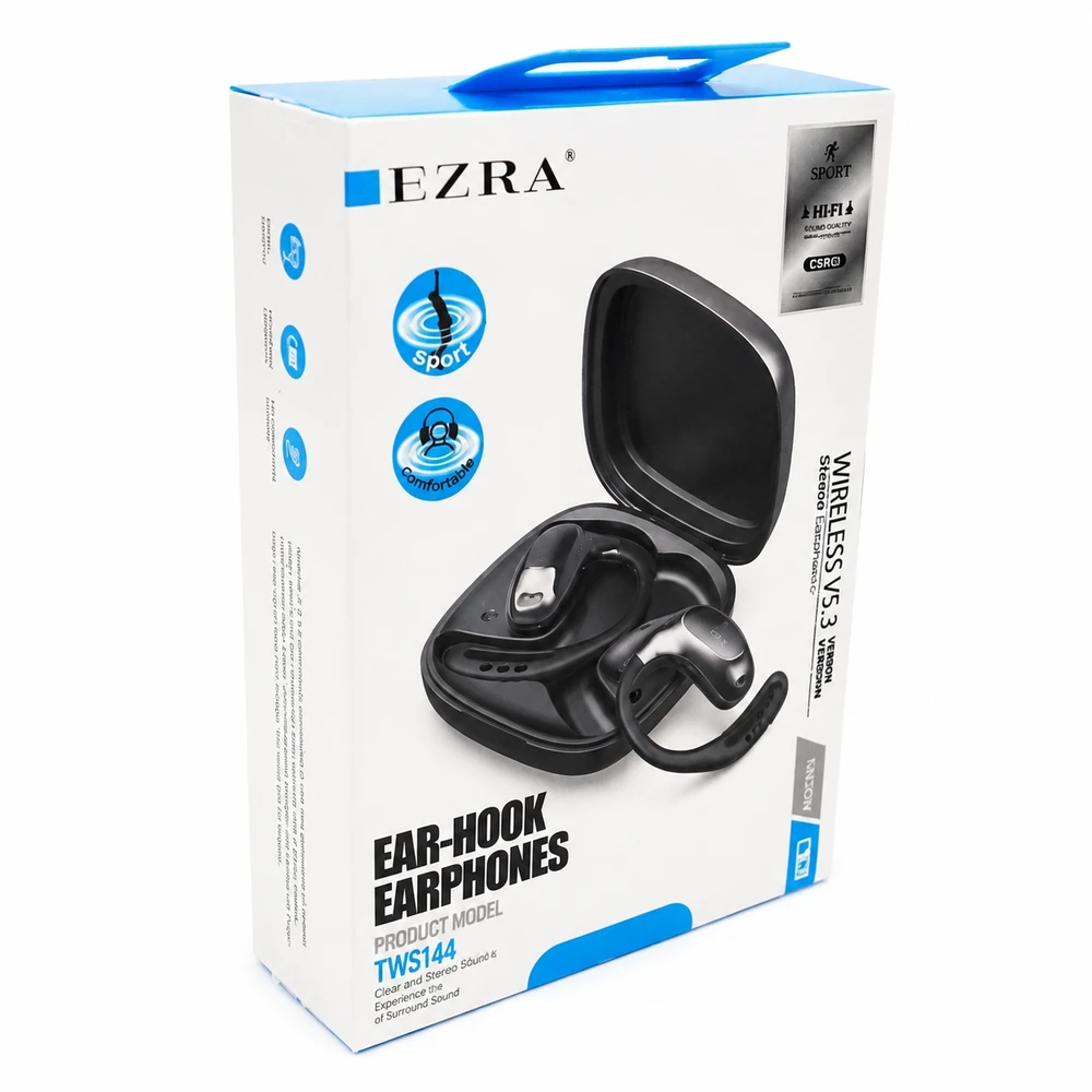Belaidės ausinės su įkrovimo dėklu EZRA TWS143