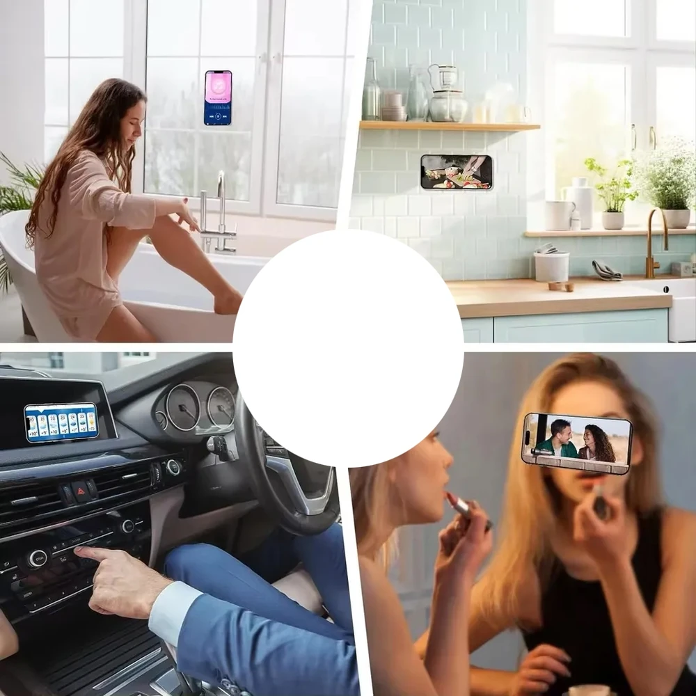 Dėklas Silikoninė lipni plokštelė telefonui BALTA