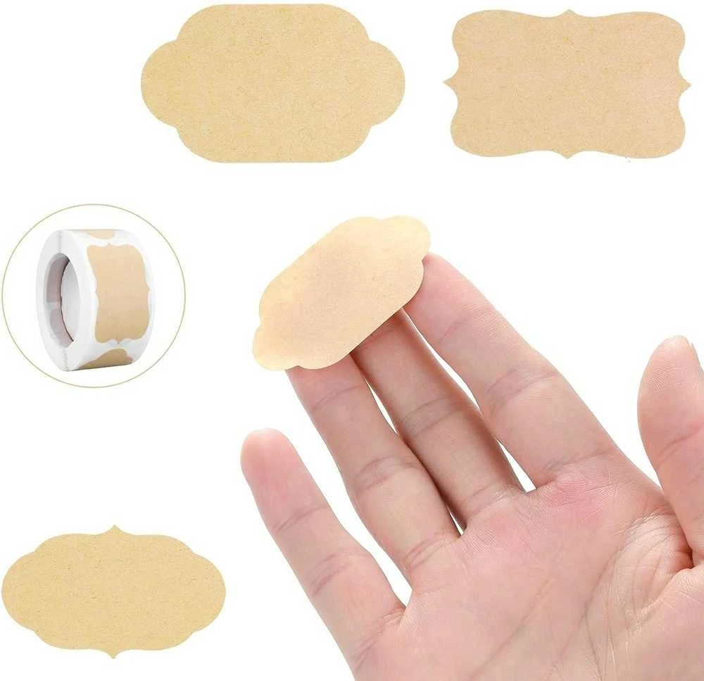 300 vnt. kraft popieriaus lipnių etikečių/lipdukų rinkinys