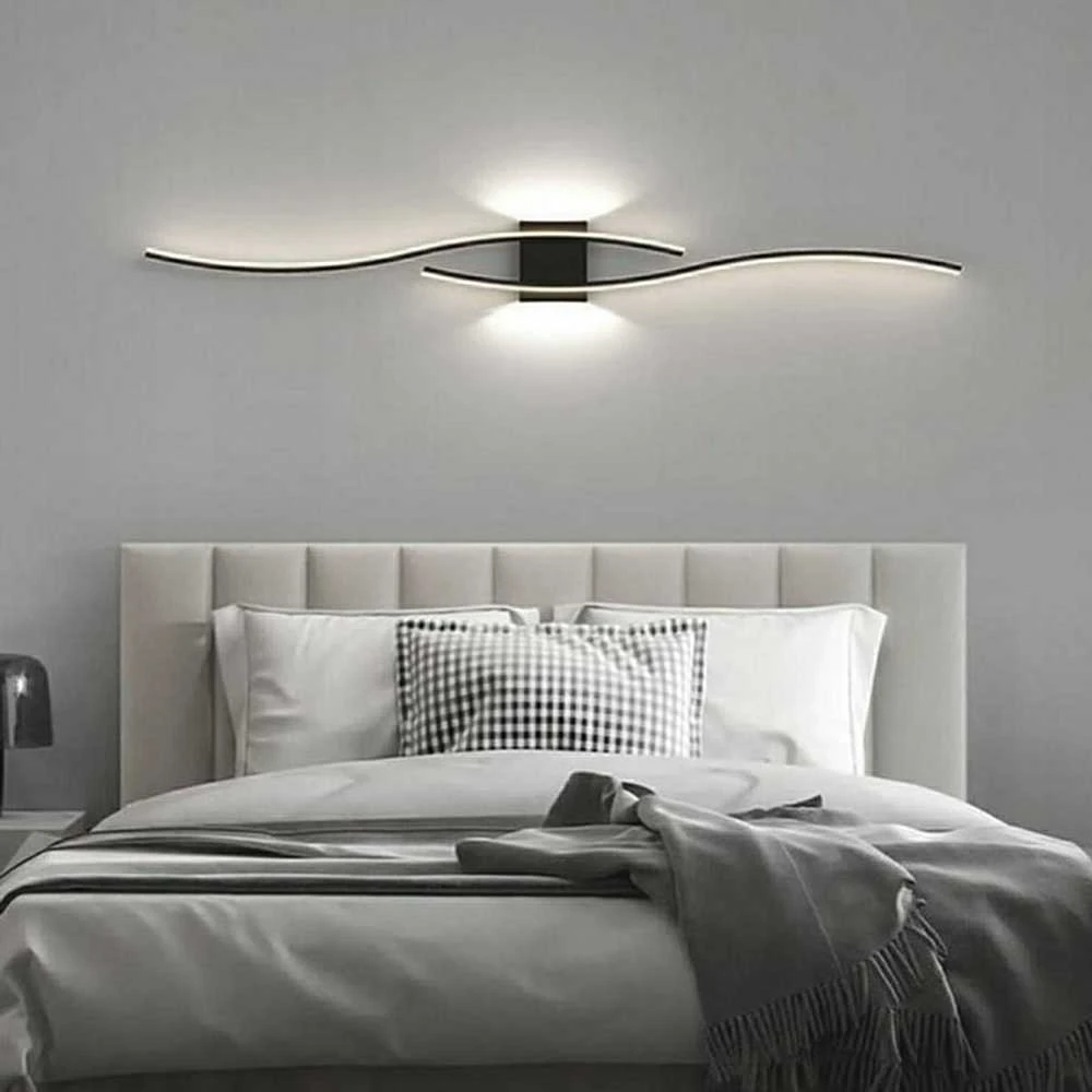 ATL Juodos spalvos LED sieninis šviestuvas 60 cm