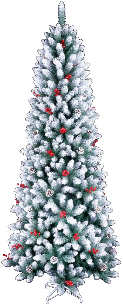 Dirbtinė apsnigta eglutė su LED apšvietimu, 210 cm