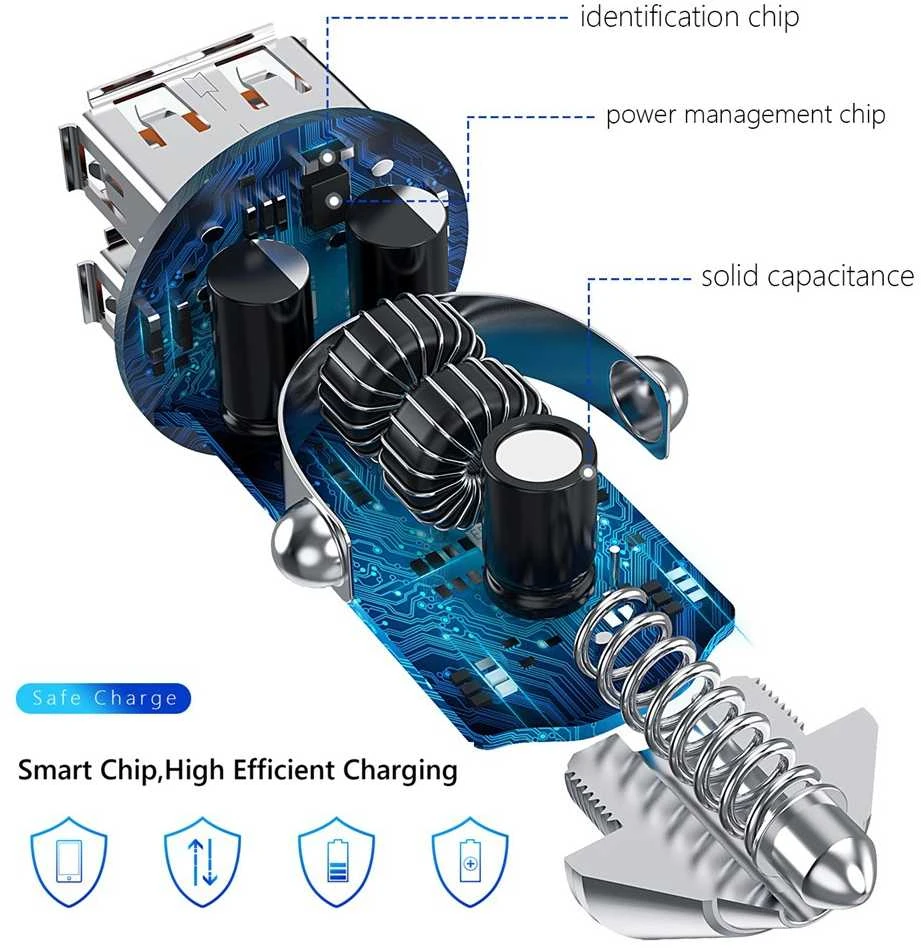 Greito įkrovimo auto SAM. 2 X USB 3.0 FAST adapteris