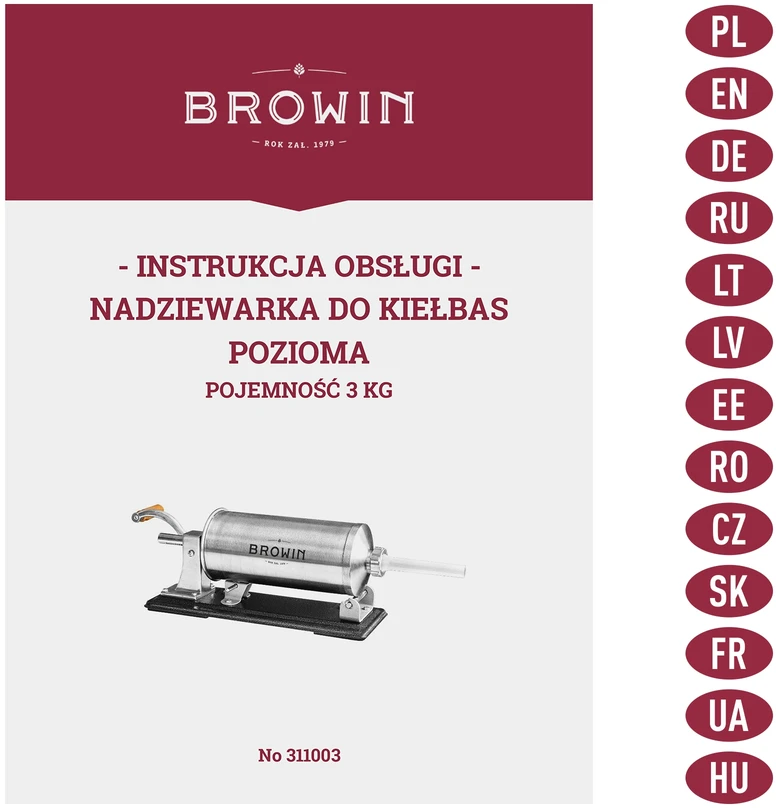 Browin Horizontalus dešrelių kimštuvas 3kg