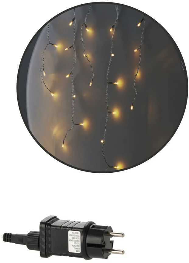 Kalėdinė LED užuolaida/varvekliai, 300 LED, šiltai balta šviesa, 12 m