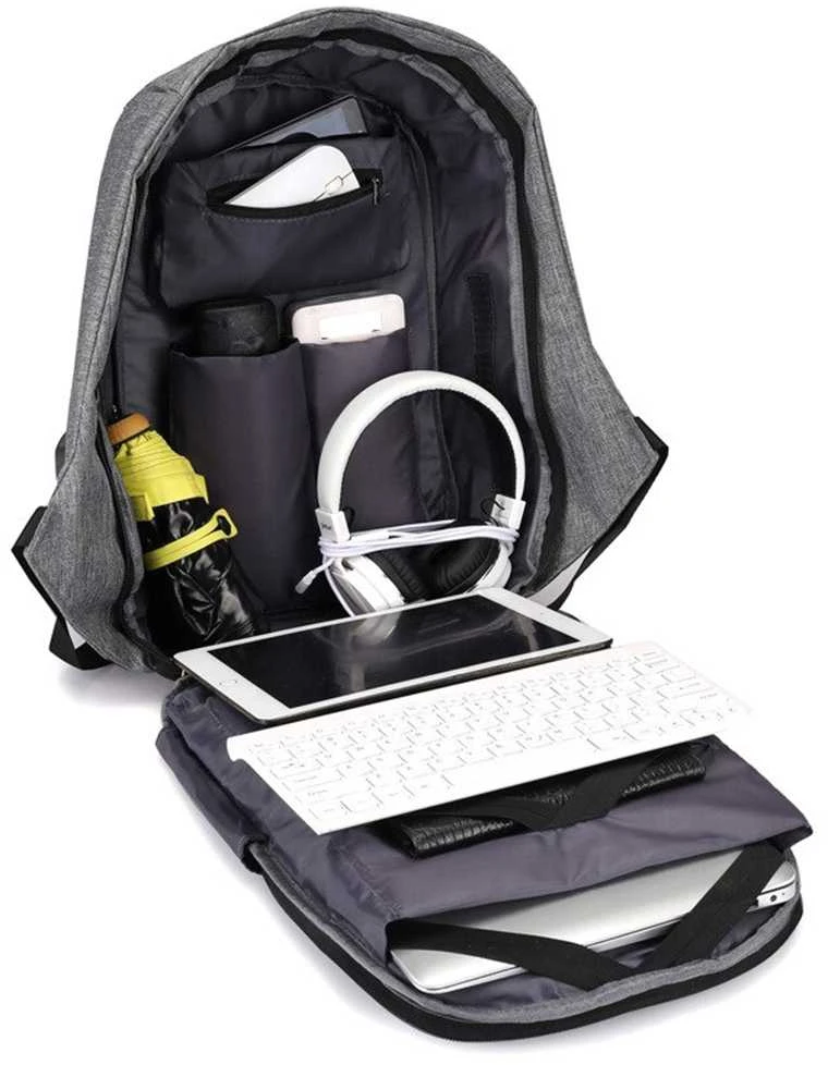 Kuprinė Su USB Lizdu - Violetinė