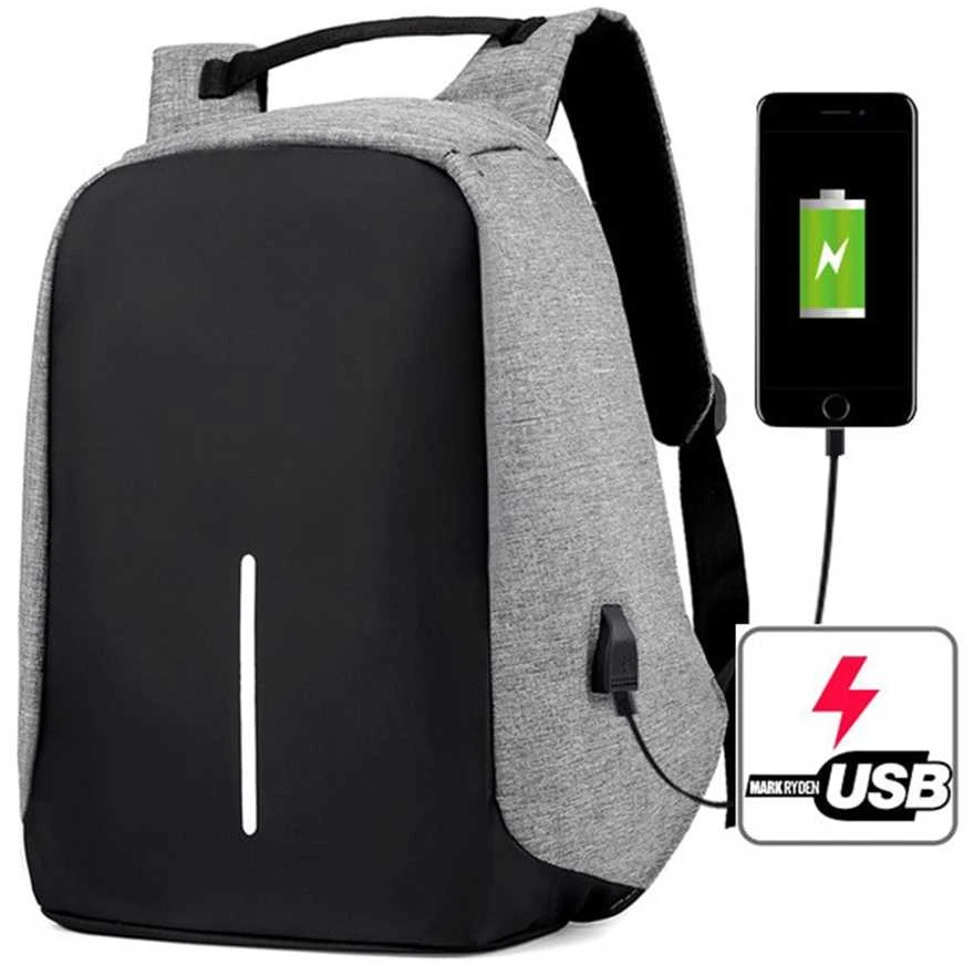 Kuprinė Su USB Lizdu - Violetinė