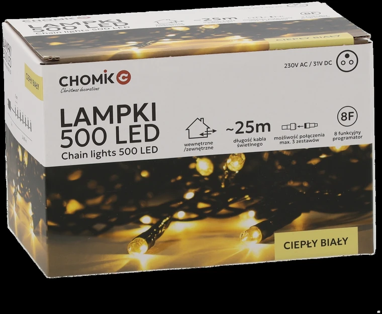 Extralink LED girlianda, 500 LED, 28 m, šiltai balta