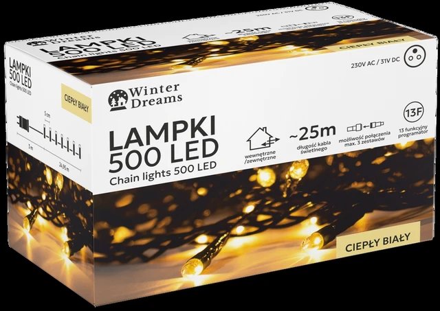 Extralink LED girlianda, 500 LED, 28 m, šiltai balta