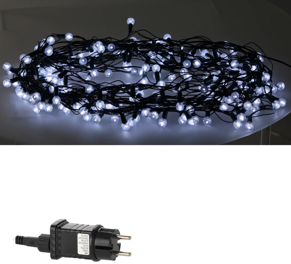 LED girlianda „Cherry Ball“ 200 LED, šaltai balta, 16 m