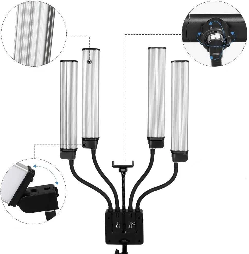 LED panelinės lempos su trikoju