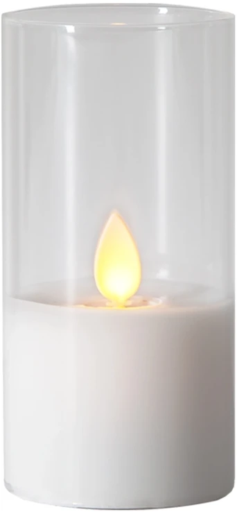 Pakabinamas šviestuvas LED žvakė su tikro stiklo gaubtu, 10 cm