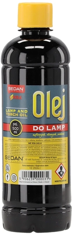 Lempų aliejus 500 ml – švarus ir stabilus degimas