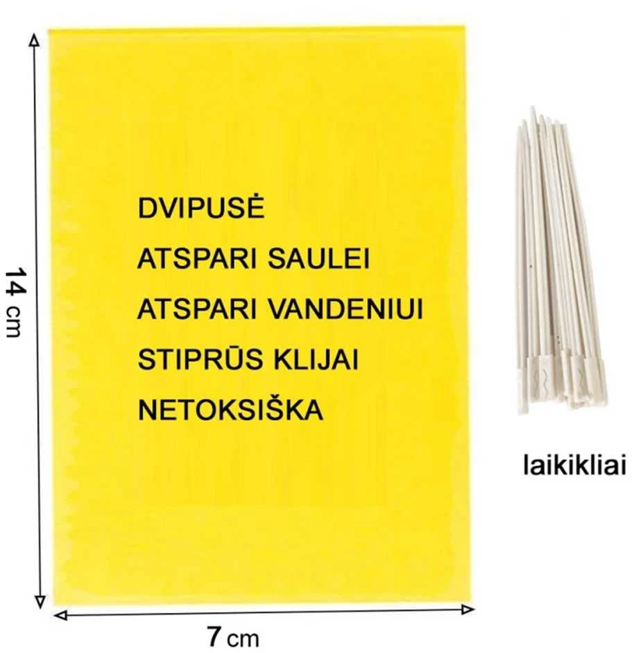 Magnet start yellow (7x14cm) baltasparnių, blakučių, amarų gaudyklės, 12 vnt
