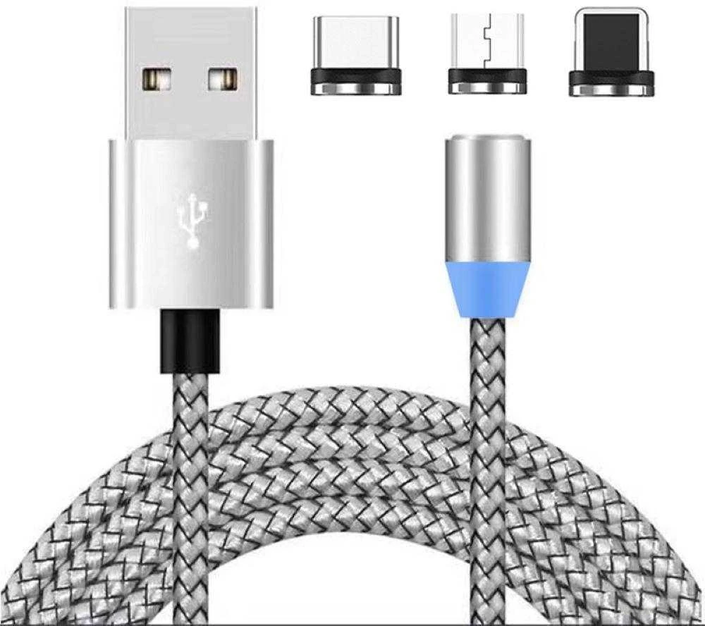 Magnetinis USB įkrovimo laidas 3in1