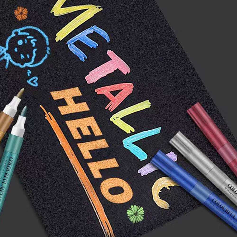 Bez Marki Metalizuoti markeriai, 12 vnt.