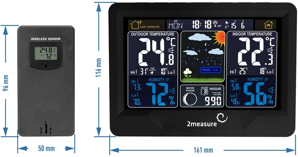 2MEASURE Meteorologinė stotelė RCC, DCF –belaidė