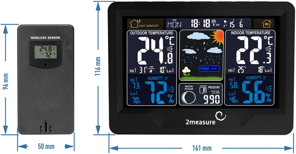 2MEASURE Meteorologinė stotelė RCC, DCF –belaidė