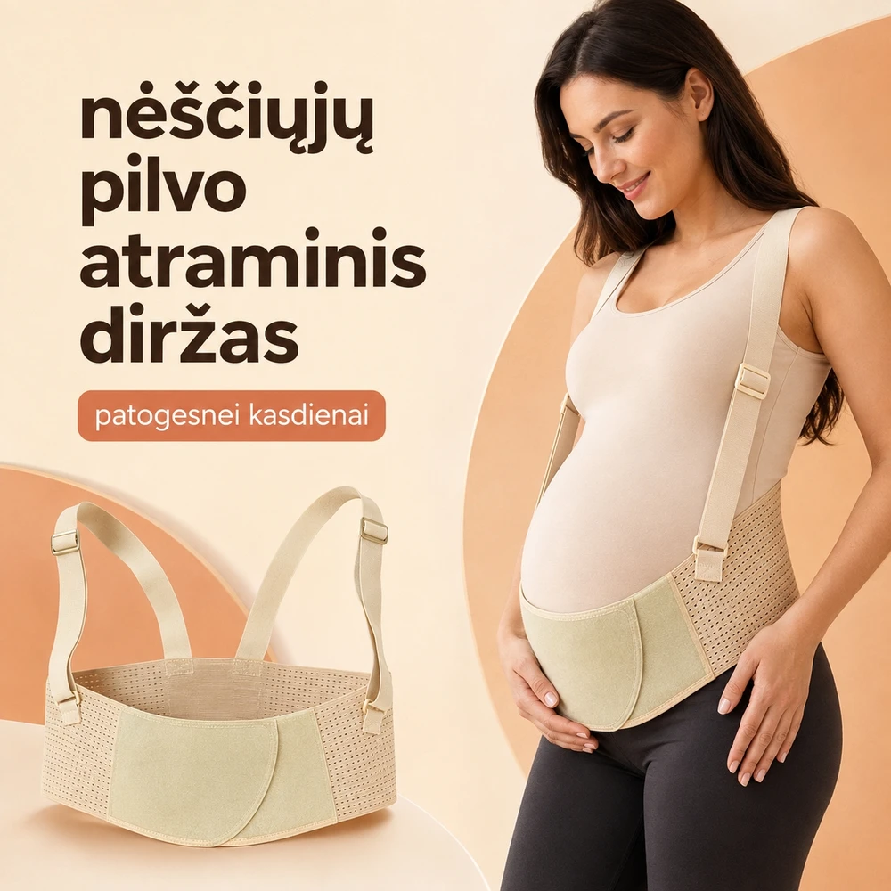 Nėščiųjų pilvo atraminis diržas su petnešomis 5730
