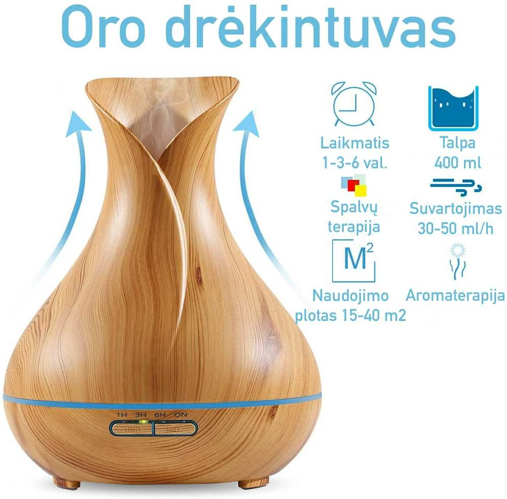 Oro Drėkintuvas, Eterinių Aliejų difuzorius - Geltona