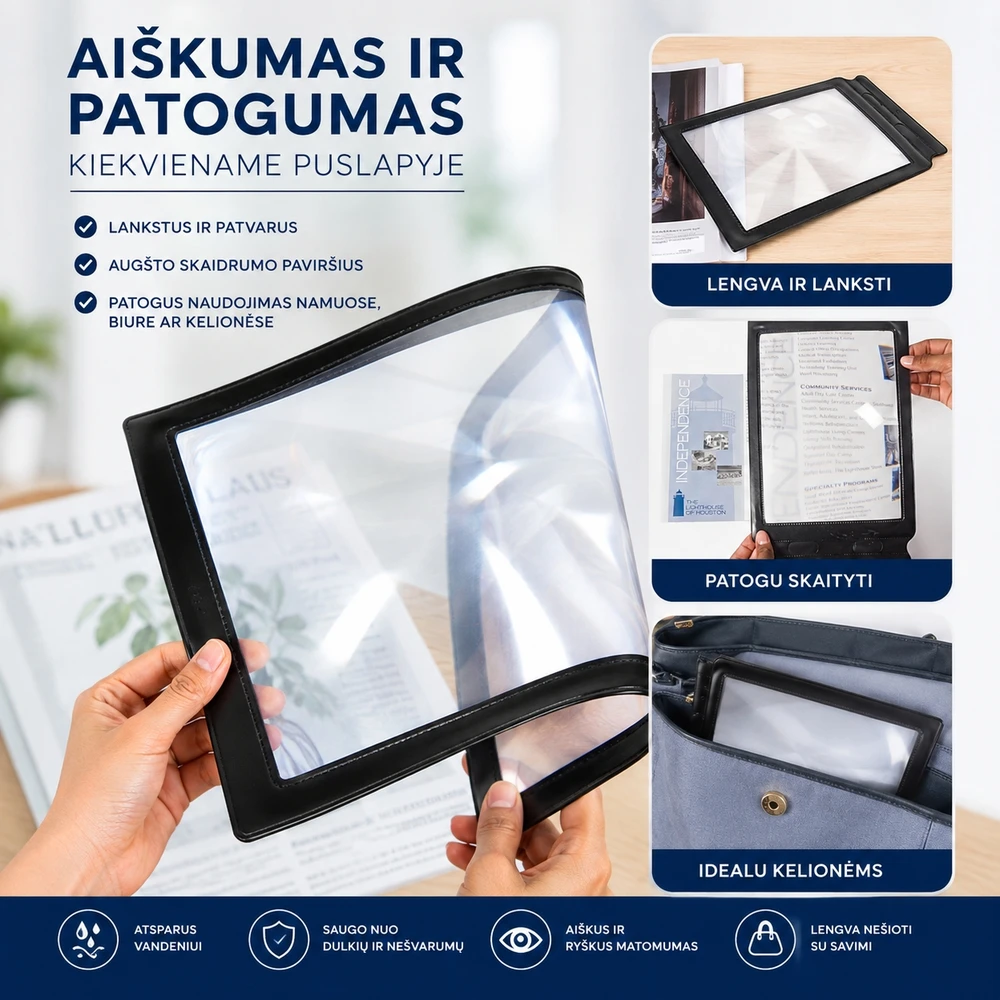 Padidinimo stiklas A4