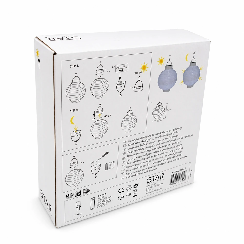 pakabinamas saulės energijos LED žibintas „festival“, 20 cm
