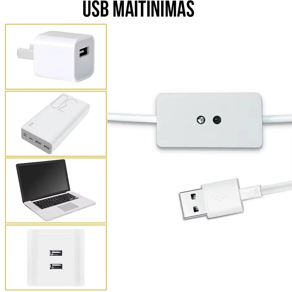 Pakabinamas šviestuvas LED juostelė su jungikliu 3M