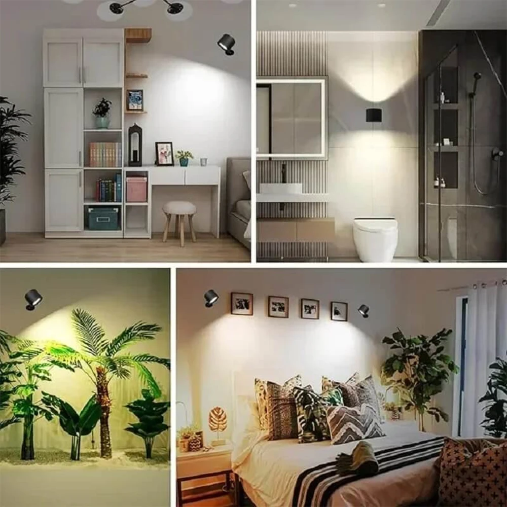 Pakabinamas šviestuvas Magnetinė LED sieninė lempa su pulteliu