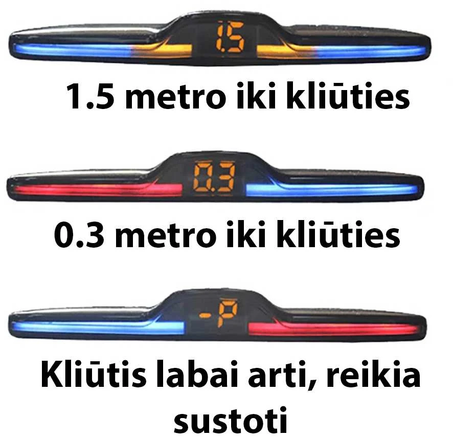 Parkavimo sistema su 4 davikliais