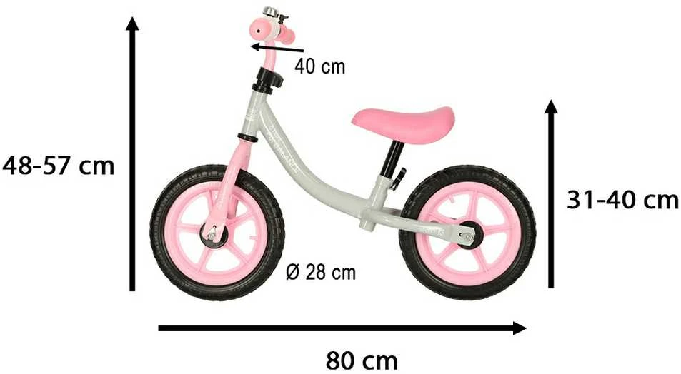 Balansinis dviratukas Trike Fix, Baltos su rožine spalvos