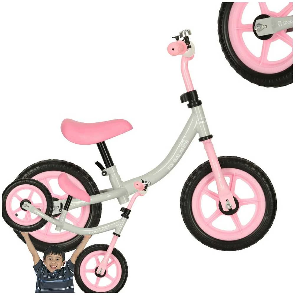 Balansinis dviratukas Trike Fix, Baltos su rožine spalvos