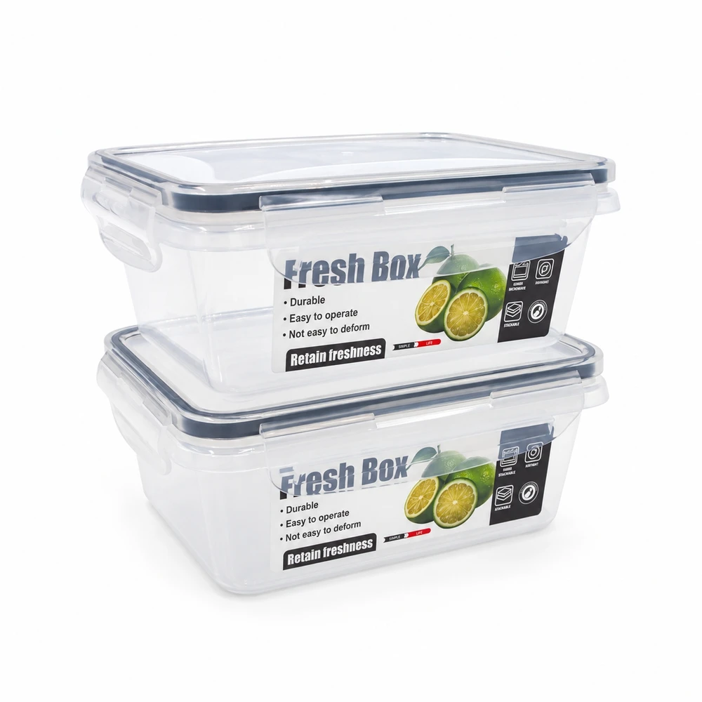 Plastikinių maisto laikymo indų rinkinys su dangčiais (2 vnt.) TR2358D